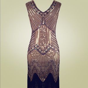Embellished Fringed Flapper Dress